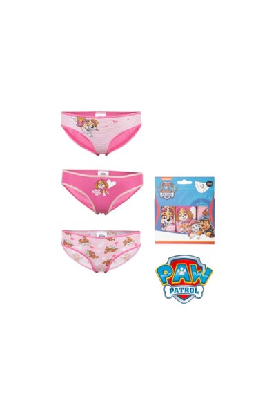 PAW PATROL Set of 3 panties for girls, 100% cotton, multicolor, 122-128 cm, Paw Patrol