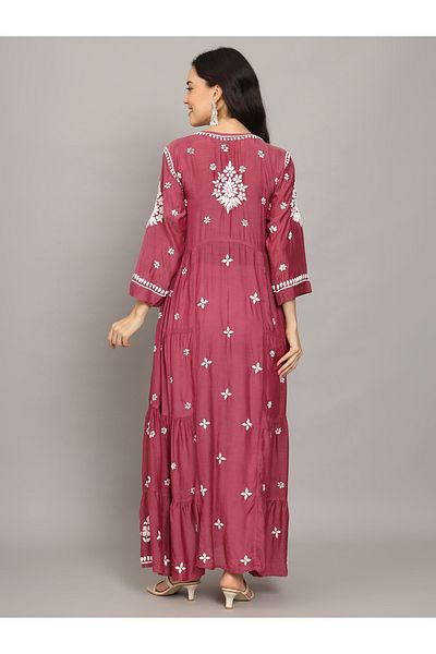 alaya Women Chikankari Hand Embroidered Muslin Jalabiya-AL4044