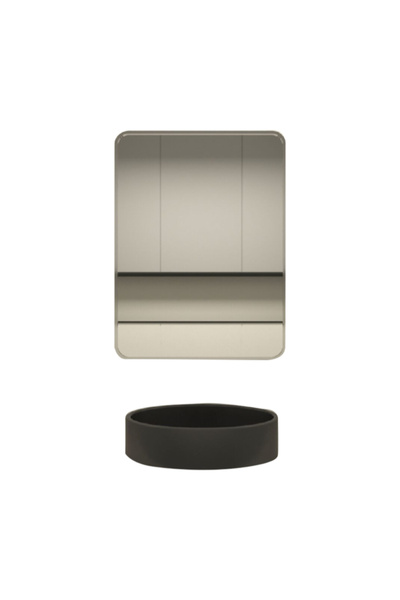 ONE مرآة متينة عالية الجودة بإطار من الألومنيوم مقاس 70 × 50 سم