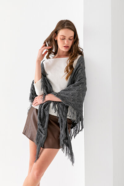 VEGA MODA شال كتف مثلث مزين بشراشيب منسوج يدويًا من Ajur – شال بوهو مثلثي من ...