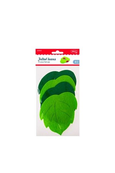 daço Craft Accessory Felt Leaves, Color Green, Material Felt, 4 pcs/Set, Dimension 12cm