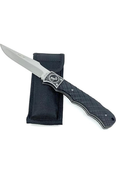 232premiumquality سكين جيب خارجي مع شكل غزال - خنجر أسود