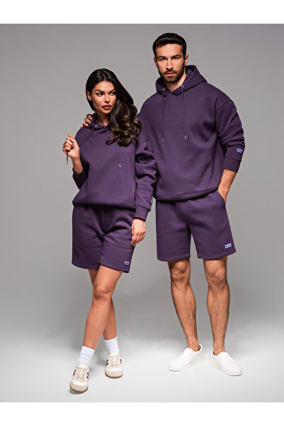 OMBRE UNISEX Sweatshirt-Set für Paare Hoodie + Shorts im Athleisure-Stil - li...