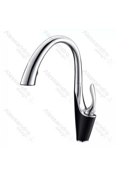 KORMAN TECHNIK Kitchen Faucet with Pull-out Spray, Sanitary Brass, Chrome, W058