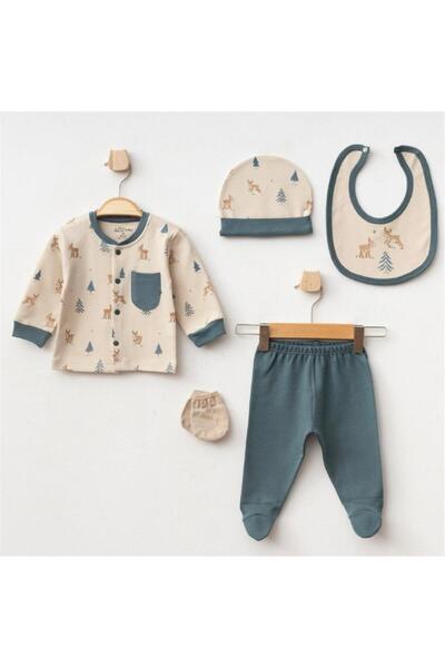Aziz Bebe 5350 Baby Boy Beige 5-Piece Hospital Release
