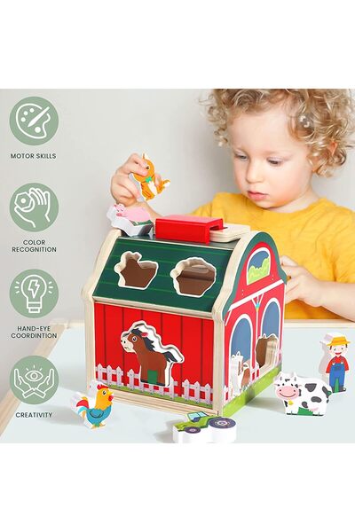 NO N4ME Wooden Animal Farm Sorting Toy by Sufam