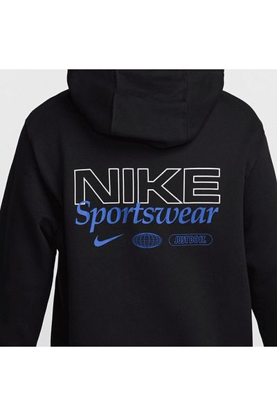 Nike Graphic Overhead Hoodie Men's Hooded Sweatshirt Black