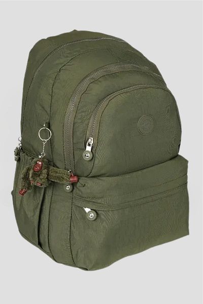 Catwins Crinkle Fabric Unisex School Backpack with Khaki Accessories - Middle School High School 1660