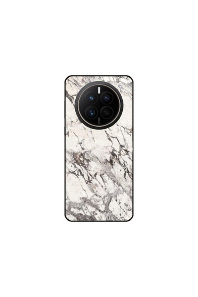 Atlas Husa personalizata si Folie de Silicon Huawei Mate 50 Pro, White Marble...