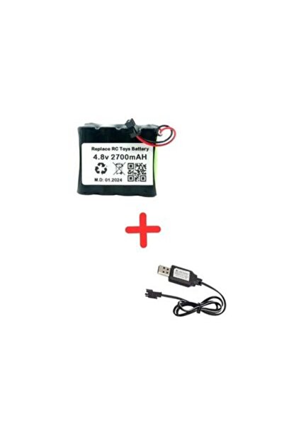 TNL Chengke Rc 4.8V 2700MAH Oyuncak Araba Bataryası Siyah Soket+Usb Şarj Cihazı