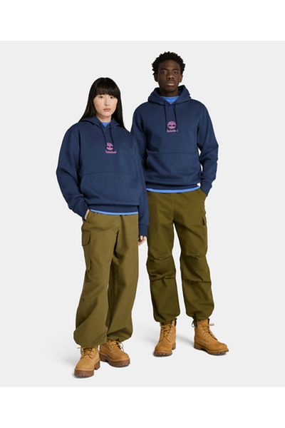 Timberland Print Stack Logo (Bb) Hoodie Men's Navy Blue Sweatshirt Tb0A6Wza4511