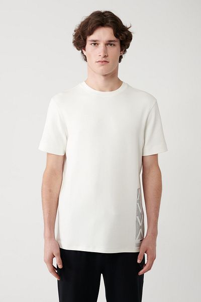 Avva Men's White Printed Crew Neck Soft Touch T-Shirt A41Y1328