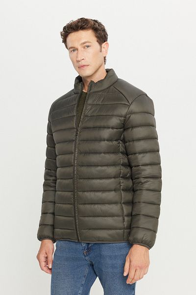 AC&Co / Altınyıldız Classics Waterproof and Windproof Portable Warm with Bag Ultra-Light Standard Fit Khaki Men's down Coat