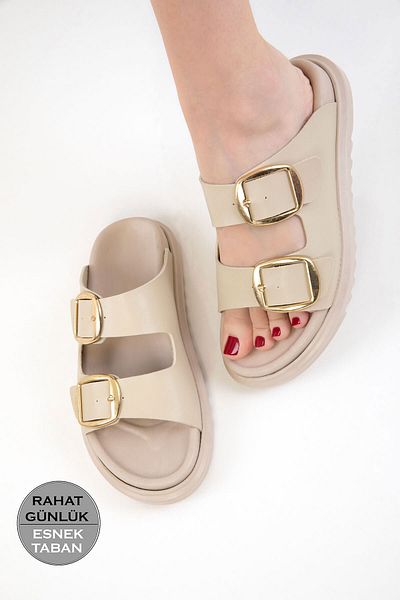 SOHO Beige Women's Slippers 20636