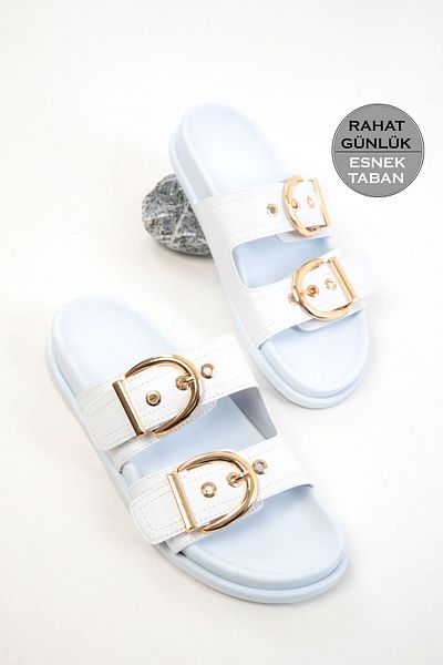 SOHO White Women's Slippers 20621