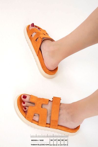 SOHO Orange Suede Women's Slippers 20697