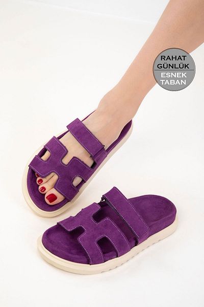 SOHO Purple Suede Women's Slippers 20697