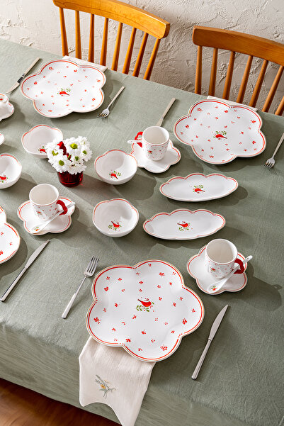 Emsan Myna Porselen 32 Parça 6 Kişilik Kahvaltı Takımı