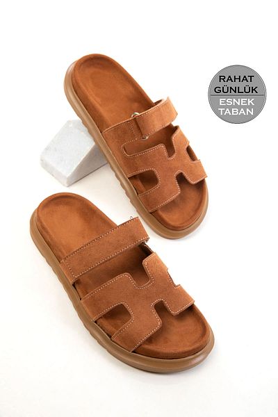 SOHO Tan Suede Women's Slippers 20697
