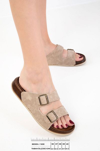 SOHO Beige Women's Slippers 20736
