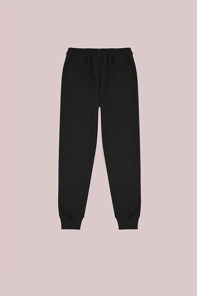 TRENDYOLKIDS Girl's Thin Waist Lace-up Black Knitted Sweatpants - Pocketed Seasonal Tkdaw25ea00000