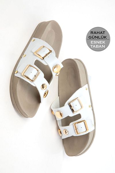 SOHO White-Beige Women's Slippers 20490
