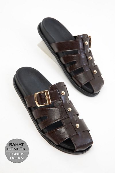 SOHO Brown Matte Women's Slippers 20755