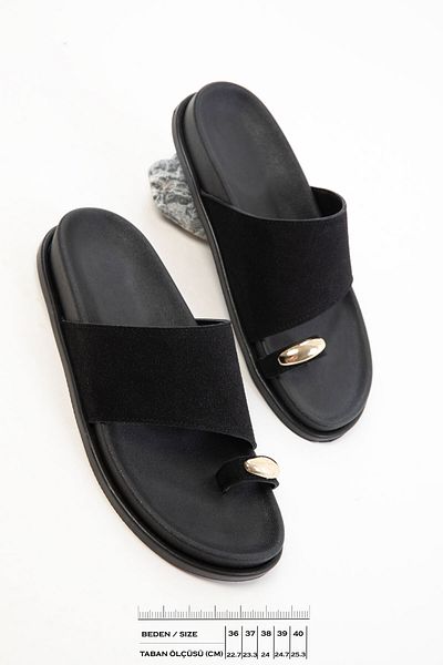 SOHO Black Suede Women's Slippers 20789