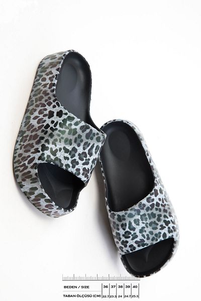 SOHO Gray Leopard Women's Slippers 20743