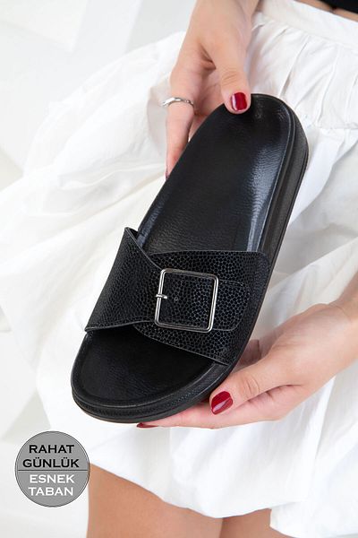 SOHO Black Matte Women's Slippers 20796