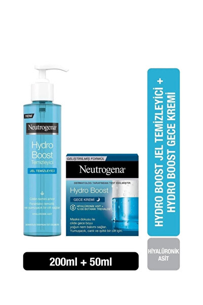 Neutrogena Hydro Boost Water Gel Temizleyici 200 Ml + Nemlendirici Gece Kremi 50 Ml