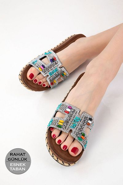 SOHO Silver Women's Slippers 20705
