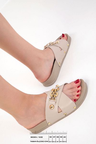 SOHO Beige Women's Slippers 20703
