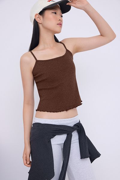 Trendyol Collection Brown 2-Piece Fitted/Slim Fit Button Detail Ribbed Stretch Knit Blouse Twoaw26Bz00109