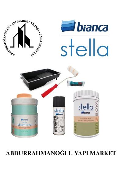 Bianca Liquid Diamond Mat ( Sıvı Elmas ) Bianca Stella 1 lt - 0,5lt Bianca Sprey Boyama Seti