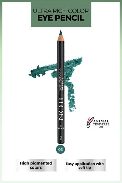NOTE قلم تحديد العيون ذو الألوان الغنية للغاية 03 التفاح الأخضر - أخضر