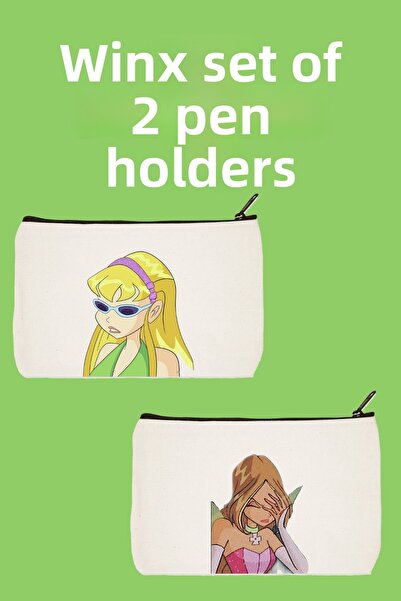 designedfy Комплект от 2 гримчета Winx Advantage, несесер, портфейл и платнена чантичка