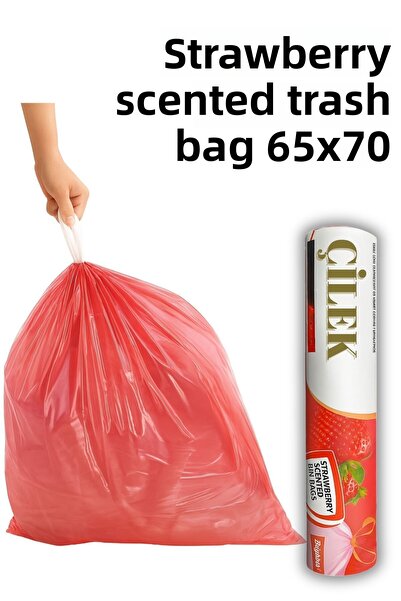 ARVALE 1 عبوة من أكياس القمامة الكبيرة الحجم 65×70 برائحة الفراولة (10 قطع) س...