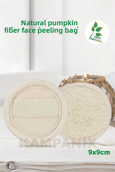 KAMPANİX كيس تقشير الوجه من ألياف اليقطين الطبيعية 100% - يزيل حب الشباب والر...