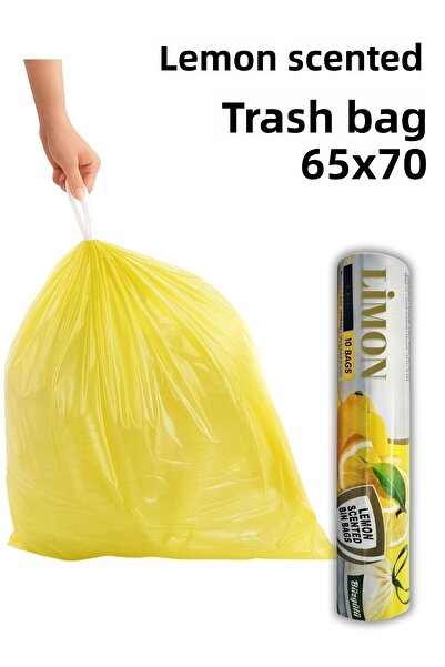 ARVALE 1 عبوة من أكياس القمامة الكبيرة الحجم 65x70 برائحة الليمون (10 قطع) سع...