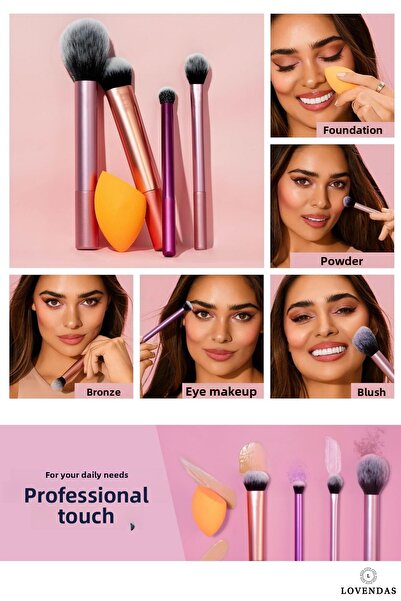Lovendas Kifi Premium Makeup Brush and Sponge Set 4+1