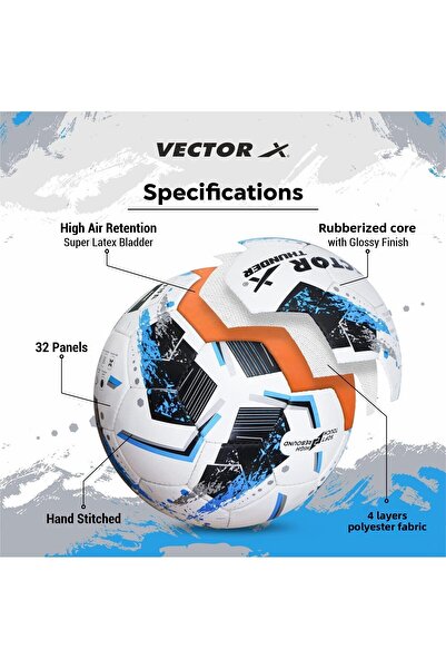 Vector X Thunder FIFA Basic Football (White-Blue) Size-5