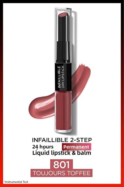 L'Oreal Paris أحمر شفاه سائل وبلسم يدوم 24 ساعة من لوريال باريس إنفيليبل - 80...