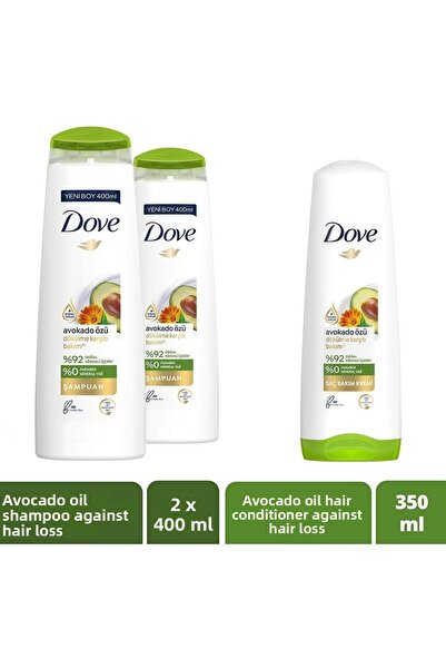 Dove Avocado Essence Shedding Hair Care Shampoo - 400 Ml X2 + Hair Care Cream...
