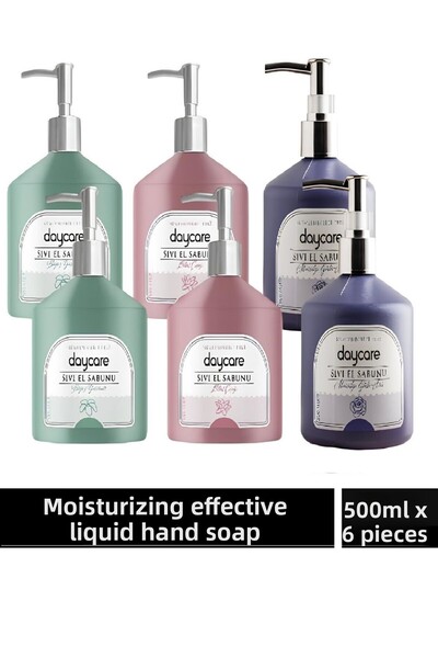 Daycare White Jasmine and Lotus Flower Marseille Rose 500 ML x 6 Pieces - Moisturizing Soap