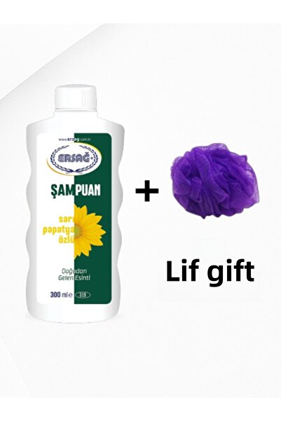 Ersağ شامبو بخلاصة البابونج الأصفر 300 مل - (مع هدية ليفة)