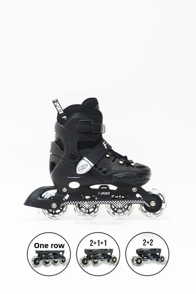 F-Sports 4 Wheels Adjustable Front Castor Light up Roller Skates – Kids & Adults (Professional)