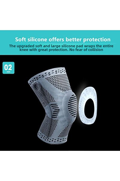 SYNOPE 1 τεμάχιο επαγγελματικό επίδεσμο γονάτων αθλητών, επίδεσμος γονάτων ποδηλάτων, γκρι χρώμα