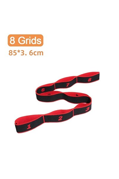 TechnoSmart Κόκκινη ζώνη αντίστασης 8 επιπέδων - Αθλητική άσκηση Αερόμπικ Πιλάτες Σκουάτ Λάστιχο Φυσικής Αντοχής Γιόγκα