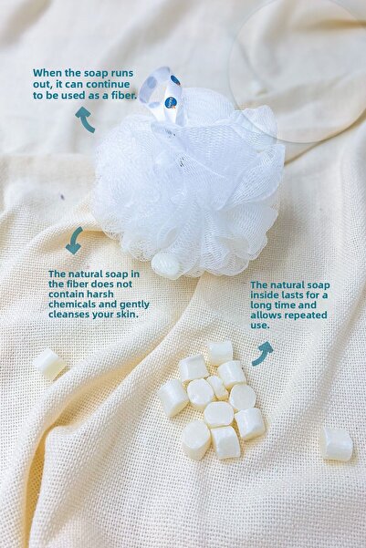 Balmy ليفة حمام بالصابون الأبيض